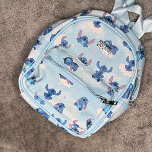 Claire's Light Blue Stitch Print Kids Backpack